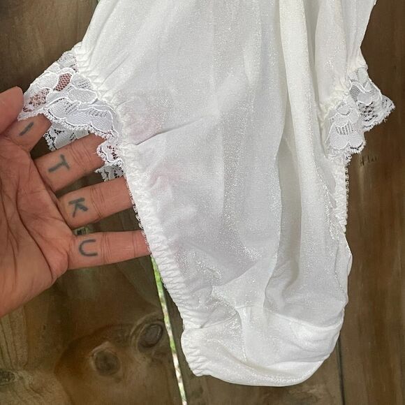 Vintage VICTORIA'S SECRET Gold Label Second Skin Teddy Lace Front 32B Nwot - Picture 5 of 10